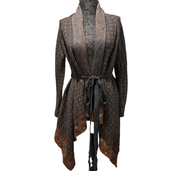 Anthropologie Field Flower boho long Cardigan sweater size M - Picture 3 of 9